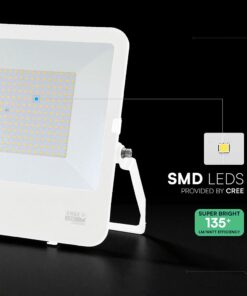 200W LED Floodlight CREE CHIP White Body Grey Glass 6500K 135LM/W V-TAC – 242136