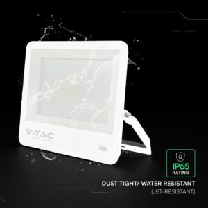 300W LED Floodlight CREE CHIP White Body Grey Glass 6500K 135LM/W V-TAC – 242156