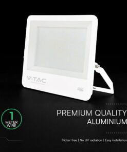 300W LED Floodlight CREE CHIP White Body Grey Glass 6500K 135LM/W V-TAC – 242156