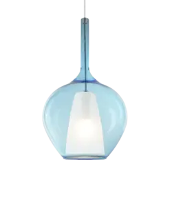 Ideal Lux Kalique SP1-1 d28 Blue-Κρεμαστό Φωτιστικό Ø28 με Glass & 1xE27
