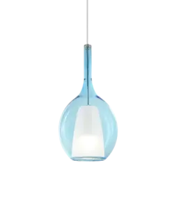 Ideal Lux Kalique SP1-2 d18 Blue-Κρεμαστό Φωτιστικό Ø18 με Glass & 1xE27