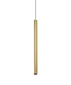 Ideal Lux LOOK SP1 ROUND D40 H700 Brass – Κρεμαστό Φωτιστικό Οροφής Minimal 1xGU10