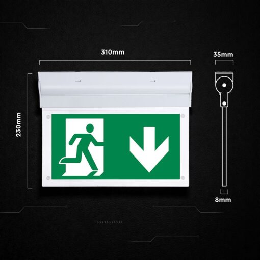 Φωτιστικό Ασφαλείας 2W LED Exit 3Hrs Cree CHIP Ψυχρό Λευκό 6000K V-TAC – 836-6