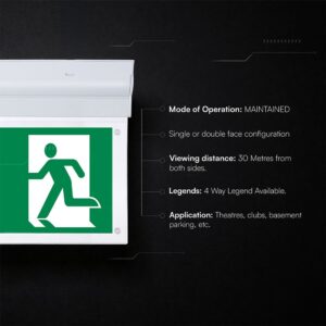 Φωτιστικό Ασφαλείας 2W LED Exit 3Hrs Cree CHIP Ψυχρό Λευκό 6000K V-TAC – 836-6