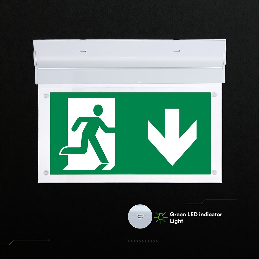 Φωτιστικό Ασφαλείας 2W LED Exit 3Hrs Cree CHIP Ψυχρό Λευκό 6000K V-TAC – 836-6
