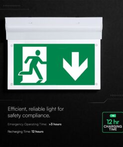 Φωτιστικό Ασφαλείας 2W LED Exit 3Hrs Cree CHIP Ψυχρό Λευκό 6000K V-TAC – 836-6