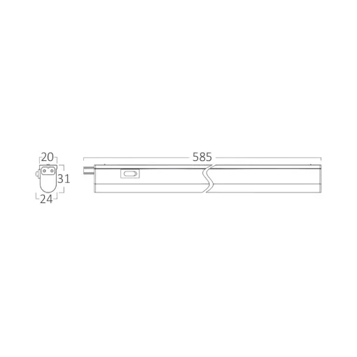 Braytron LEDLINE 7W RND Λευκό 4000K IP20 – LED Batten Light 780 lm (585 mm)
