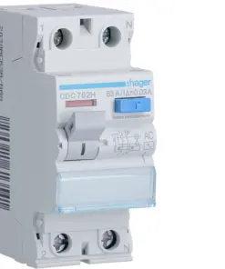 Ρελέ Διαφυγής AC 30mA 2P 63A Hager – CDC762H