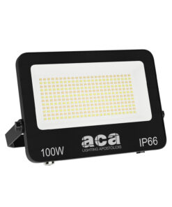 LED Προβολέας 100W ACA Μαύρος 120° 10.000lm Αδιάβροχος IP66 3000/4000/6000K CCT – N100CCT