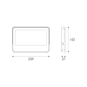 LED Προβολέας 100W ACA Μαύρος 120° 10.000lm Αδιάβροχος IP66 3000/4000/6000K CCT – N100CCT