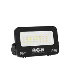 LED Προβολέας 10W ACA Μαύρος 120° 1000lm Αδιάβροχος IP66 3000/4000/6000K CCT – N10CCT