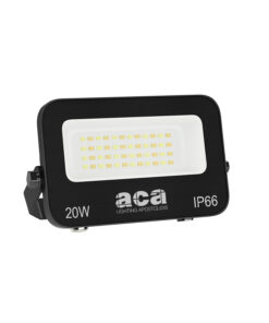 LED Προβολέας 20W ACA Μαύρος 120° 2000lm Αδιάβροχος IP66 3000/4000/6000K CCT – N20CCT