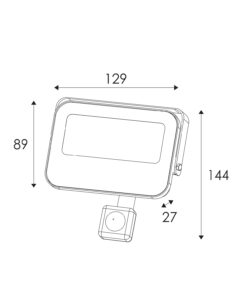 LED Προβολέας 20W Μαύρος με Ανιχνευτή Κίνησης 2000lm CCT 3000/4000/6500K IP66 ACA – N20CCTS