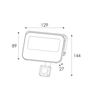 LED Προβολέας 20W Μαύρος με Ανιχνευτή Κίνησης 2000lm CCT 3000/4000/6500K IP66 ACA – N20CCTS