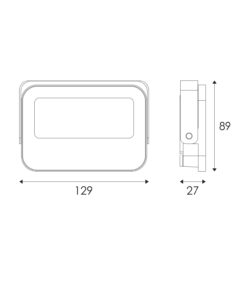 LED Προβολέας 20W ACA Μαύρος 120° 2000lm Αδιάβροχος IP66 3000/4000/6000K CCT – N20CCT