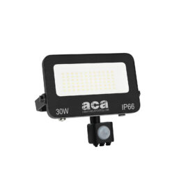 LED Προβολέας 30W Μαύρος με Ανιχνευτή Κίνησης 3000lm CCT 3000/4000/6500K IP66 ACA – N30CCTS