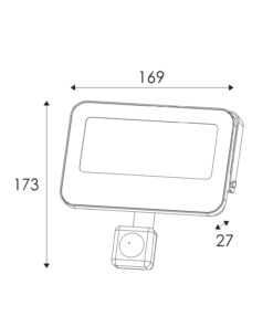 LED Προβολέας 30W Μαύρος με Ανιχνευτή Κίνησης 3000lm CCT 3000/4000/6500K IP66 ACA – N30CCTS