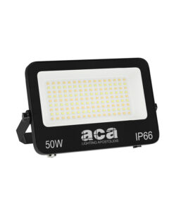LED Προβολέας 50W ACA Μαύρος 120° 5000lm Αδιάβροχος IP66 3000/4000/6000K CCT – N50CCT