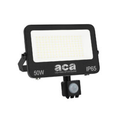 LED Προβολέας 50W Μαύρος με Ανιχνευτή Κίνησης 5000lm CCT 3000/4000/6500K IP66 ACA – N50CCTS