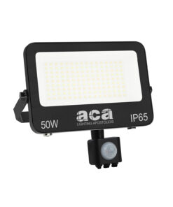 LED Προβολέας 50W Μαύρος με Ανιχνευτή Κίνησης 5000lm CCT 3000/4000/6500K IP66 ACA – N50CCTS