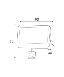 LED Προβολέας 50W Μαύρος με Ανιχνευτή Κίνησης 5000lm CCT 3000/4000/6500K IP66 ACA – N50CCTS