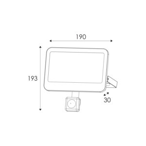 LED Προβολέας 50W Μαύρος με Ανιχνευτή Κίνησης 5000lm CCT 3000/4000/6500K IP66 ACA – N50CCTS
