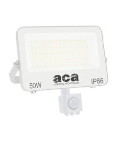 LED Προβολέας 50W Λευκός με Ανιχνευτή Κίνησης 5000lm CCT 3000/4000/6500K IP66 ACA – N50CCTWS