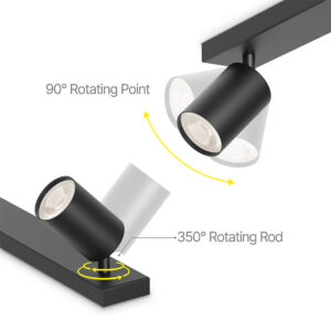 Φωτιστικό οροφής “Beta” με spot 6 x GU10 Μαύρο Braytron – BH04-00861