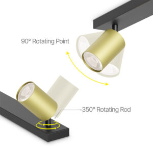 Φωτιστικό οροφής “Beta” με spot 6 x GU10 Μαύρο/Χρυσό Braytron – BH04-00866