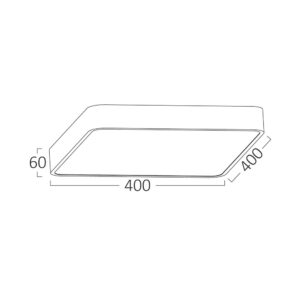 Πλαφονιέρα Blade 30w-36w-40w 3CCT, 40x40x6cm Λευκή Braytron – BH16-05380
