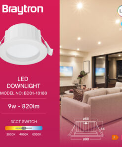 Σποτ Led 9w Στρογγυλό 3CCT IP54 Λευκό Braytron – BD01-10180