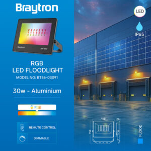 Προβολέας IP65 30w RGB με Control Braytron – BT66-03091