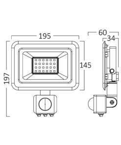 BRY-FLOOD-SC-50W-GRY-6500K-SNS-IP54-LED FLOODLIGHT Braytron – BT60-45031
