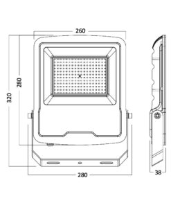 BRY-FLOOD-SL-100W-GRY-6500K-IP65-LED FLOODLIGHT Model: BT61-09132 Braytron – BT61-09132
