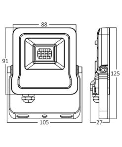 BRY-FLOOD-SL-10W-GRY-6500K-IP65-LED FLOODLIGHT Model: BT61-01032 Braytron – BT61-01032