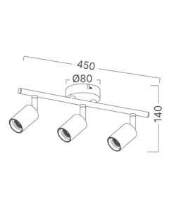 Φωτιστικό οροφής 3 x Ε27 Μαύρο Braytron – BV04-00032