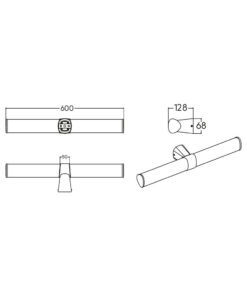 Φωτιστικό καθρέπτου “Lily” IP44 3CCT 16w 1600lm Μαύρο Braytron – BN12-00281