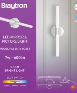 Φωτιστικό καθρέπτου “Lily” IP44 3CCT 7w 600lm Χρώμιο Braytron – BN12-00585