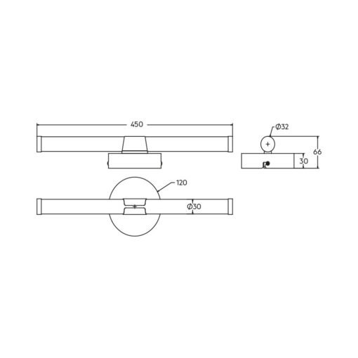 Φωτιστικό καθρέπτου “Lily” IP44 3CCT 7w 600lm Χρώμιο Braytron – BN12-00585