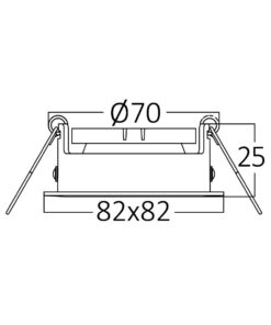 Σποτ “MITTO” Τετράγωνο Nikel GU10 Braytron – BH03-02024