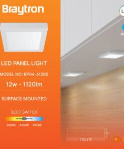 BRY-SMD-SRP-12W-SQR-WHT-3CCT-LED PANEL Braytron – BP04-61280