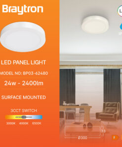 Φωτιστικό Led Panel RDN 24W CCT Λευκό Εξωτερικό Braytron – BP03-62480
