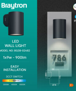 Απλίκα Vekta 9w IP65 900lm 3CCT IP65 Braytron – BG38-02482