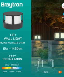Φωτιστικό 15w IP65 1450lm CCT Braytron – BG38-01481