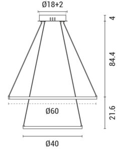 ΦΩΤΙΣΤΙΚΟ ΚΡΕΜΑΣΤΟ ΣΤΡΟΓΓΥΛΟ LED 37W Φ40XΦ60X110 ΛΕΥΚΟ ARTE ILLUMINA DOPPIA EUROLAMP – 144-15004