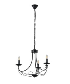 ΦΩΤΙΣΤΙΚΟ ΚΡΕΜΑΣΤΟ ΜΕΤΑΛΛΟ 3ΦΩΤΟ 3XE14 ΜΑΧ 8W Φ600X470X940mm ΜΑΥΡO ARTE ILLUMINA VAULT EUROLAMP – 144-47012