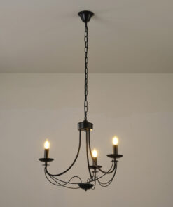 ΦΩΤΙΣΤΙΚΟ ΚΡΕΜΑΣΤΟ ΜΕΤΑΛΛΟ 3ΦΩΤΟ 3XE14 ΜΑΧ 8W Φ600X470X940mm ΜΑΥΡO ARTE ILLUMINA VAULT EUROLAMP – 144-47012