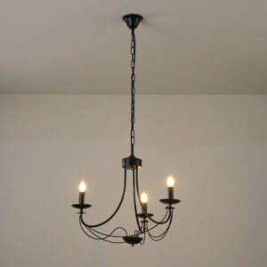 ΦΩΤΙΣΤΙΚΟ ΚΡΕΜΑΣΤΟ ΜΕΤΑΛΛΟ 3ΦΩΤΟ 3XE14 ΜΑΧ 8W Φ600X470X940mm ΜΑΥΡO ARTE ILLUMINA VAULT EUROLAMP – 144-47012