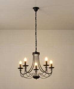 ΦΩΤΙΣΤΙΚΟ ΚΡΕΜΑΣΤΟ ΜΕΤΑΛΛΟ 5ΦΩΤΟ 5XE14 ΜΑΧ 8W 600X940mm ΜΑΥΡΟ ARTE ILLUMINA VAULT EUROLAMP – 144-47013