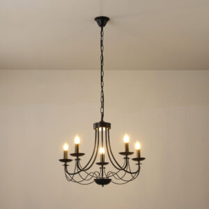 ΦΩΤΙΣΤΙΚΟ ΚΡΕΜΑΣΤΟ ΜΕΤΑΛΛΟ 5ΦΩΤΟ 5XE14 ΜΑΧ 8W 600X940mm ΜΑΥΡΟ ARTE ILLUMINA VAULT EUROLAMP – 144-47013